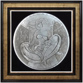 Linda Le Kinff Cendrillan Original Aluminum Relief Sculpture Signed Portrait Art