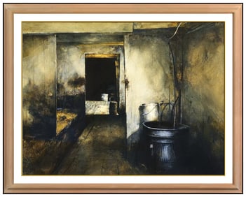 Stephen Scott Young Large Original Farm Barn Watercolor Signed Artwork