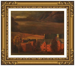 David Levine Original West Point Landscape Oil Painting Signed Framed Art