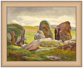 Cornelius Botke Original English Landscape Oil Painting on Board Signed Art
