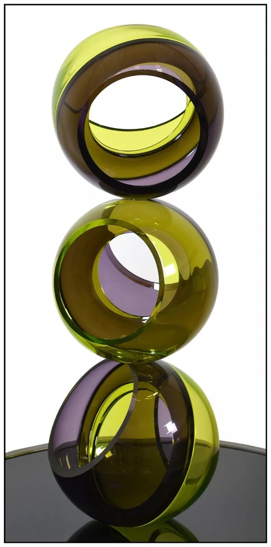 John Kiley Large Original Hand-Blown Color Glass Sculpture Signed Modern Art: This lot includes: Gallery COA & free domestic shipping (*insurance and international shipping for an additional charge) Artist: John Kiley Title: Perfect Balance Medium: Hand Blown Color Glass Size: