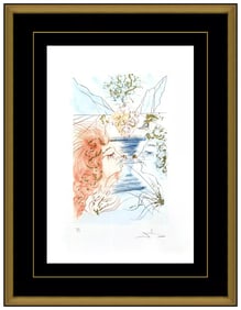 Salvador Dali Let Him Kiss Me Original Hand-Signed Color Etching Framed Art