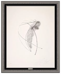 Joan Miro III Original Hand-Signed Lithograph Modern Abstract Framed Art