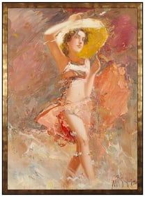 Misti Pavlov Large Original Figurative Portrait Oil Painting Signed on Canvas