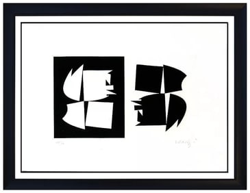 Victor Vasarely Rare Original Hand-Signed Etching Modern Op Art Illusion