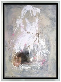 Laurence Amelie Large Original Dress Painting Signed Framed on Canvas