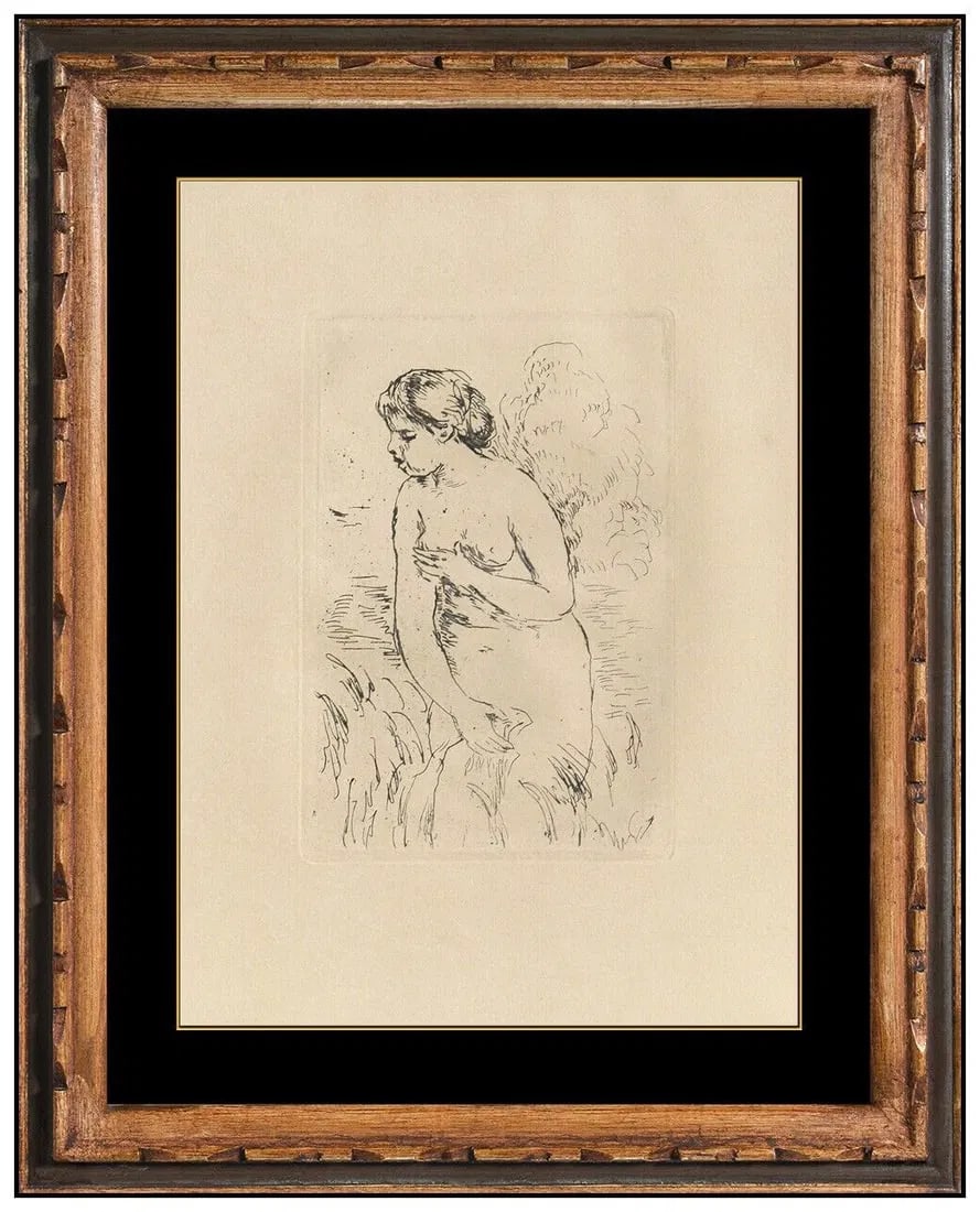 Pierre Auguste Renoir Baigneuse Debout Original Etching Portrait Framed Art (1 of 3)