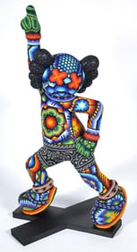 Chroma aka Rick Wolfryd Staying Alive Color Beaded Sculpture in Huichol Style