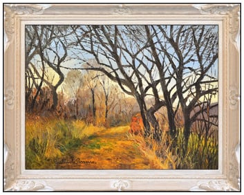 Paul Emile Pissarro Original Landscape Oil Painting Signed Framed on Canvas