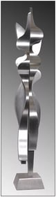 Lyle London Original Undulating Column Bronze Steel Sculpture Signed Art