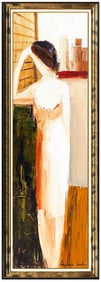 Adriana Naveh Large Original Female Portrait Acrylic Painting Signed on Canvas