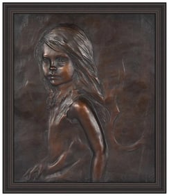 Glenna Goodacre Annie Original Bronze Relief Sculpture Signed Figure Art