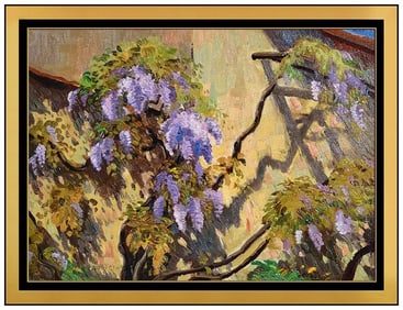 Eliot Candee Clark Original Flower Oil Painting Signed Framed on Board