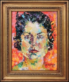 John Costigan Original Female Portrait Oil Painting Signed Framed on Canvas