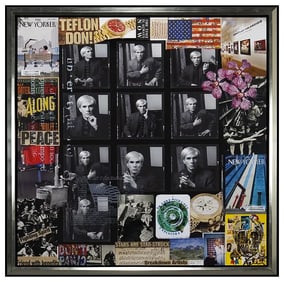 Peter Tunney Large Original Mixed Media Andy Warhol Collage Signed Artwork