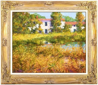 Dawn Goodall Original Water Landscape Oil Painting Signed Framed on Canvas