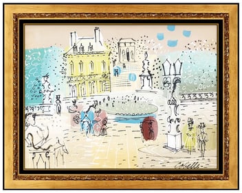 Charles Cobelle Original French Cityscape Oil Painting Signed Framed on Canvas