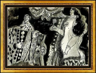 Theo Tobiasse Original French Female Portrait Oil Painting Signed Modern Art