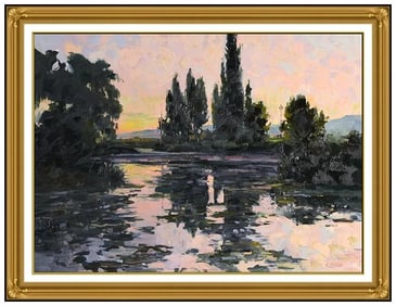 Robert Moore Original Water Landscape Oil Painting Signed Framed on Board