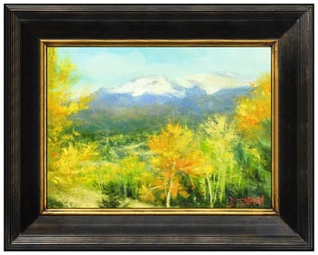 Bill Inman Original Mountain Landscape Oil Painting Signed Framed on Board