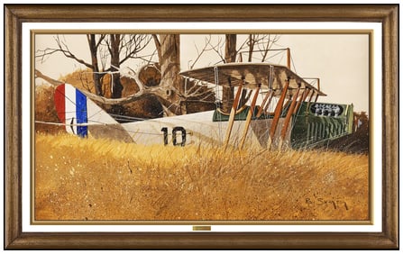 Ray Swanson Original Airplane Illustration Gouache Painting Signed on Board