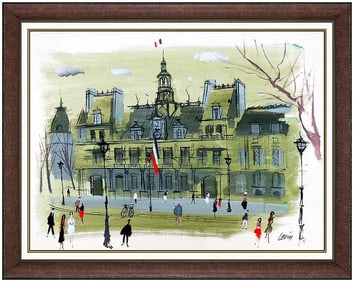 Charles Levier Large Original French Landscape Acrylic Painting Signed on Board