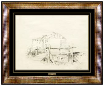 Louis Comfort Tiffany Original LCT Architecture Drawing Hand-Signed Antique Art
