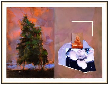 Charles Schorre Large Original Acrylic Painting Collage Signed Authentic Art