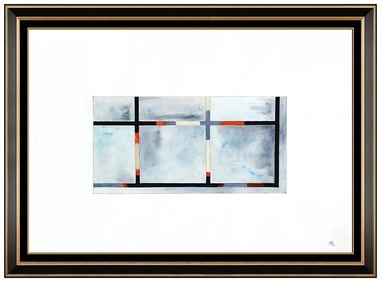 Craig Kauffman Original Modern Abstract Mixed Media Painting Signed Framed
