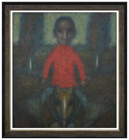 Nalbi Bugashev Original Horse Portrait Oil Painting Signed Framed on Canvas