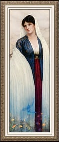 Manaz Large Original Female Portrait Love Giclee Signed Hand-Embellished Canvas