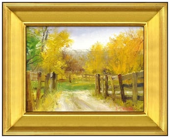 Bill Inman Original Western Landscape Oil Painting Signed Framed on Board