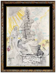 Salvador Dali Monument To Ideal Doctor Original Hand-Signed Lithograph Framed: This lot includes:Gallery COA & free domestic shipping (*insurance and international shipping for an additional charge)Artist: Salvador DaliTitle: Monument to Ideal DoctorMedium: LithographSize: 30&rd