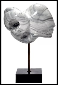 Anthony Quinn Original Hand-Carved Female Marble Sculpture Signed Modern Art