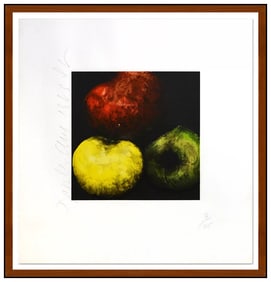 Donald Sultan Apples Original Color Screenprint Signed Still Life Framed Art