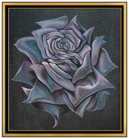 Lowell Nesbitt Large Original Floral Oil Painting Signed Modern on Canvas