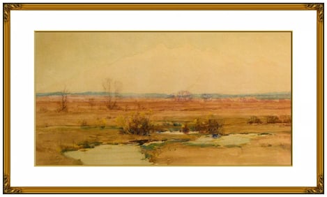 Charles Partridge Adams Original Desert Landscape Gouache Watercolor Signed