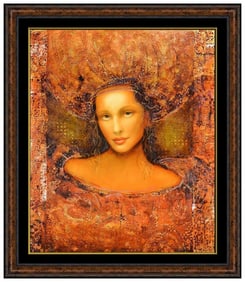 Csaba Markus Ladonna Original Hand-Embellished Serigraph Signed Female Portrait