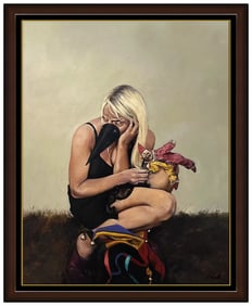 Pamela Wilson Original Self Portrait Oil Painting Signed Framed on Canvas