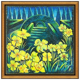 Lowell Blair Nesbitt Large Original Flower Oil Painting Signed Framed Canvas