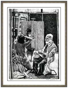 Red Grooms Henri Matisse In His Studio Original Hand-Signed Lithograph Art: This lot includes:Gallery COA & free domestic shipping (*insurance and international shipping for an additional charge)Artist: Red GroomsTitle: Matisse in his StudioMedium: LithographSize: 28.5" x 20.