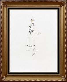 Erte Renee Tirtoff Original Signed Color Lithograph Deco Costume Dress Design