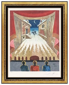 Salvador Dali The Crime Original Hand-Signed Color Lithograph Surreal Framed