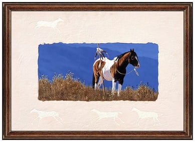 Kirby Sattler Original Western Animal Acrylic Painting Relief Sculpture Signed