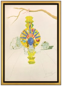 Salvador Dali American Clock Original Hand-Signed Lithograph Framed Artwork
