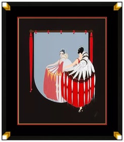 Erte The Mirror Original Embossed Serigraph Signed Art Deco Fashion Design