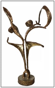 Colbert Collins Original MCM Bronze Steel Dance Sculpture Signed Artwork