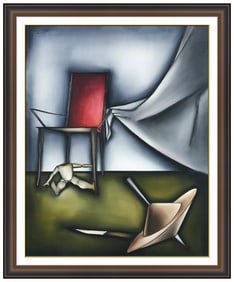 Georges Yatrides Original Surreal Oil Painting Signed Framed on Canvas