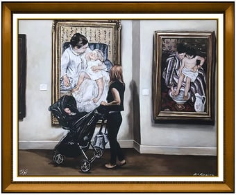 Harry Mccormick Mary Cassatt Original Giclee Signed Portrait on Canvas