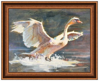Jenny Buckner Original Wildlife Animal Oil Painting Signed Framed on Canvas